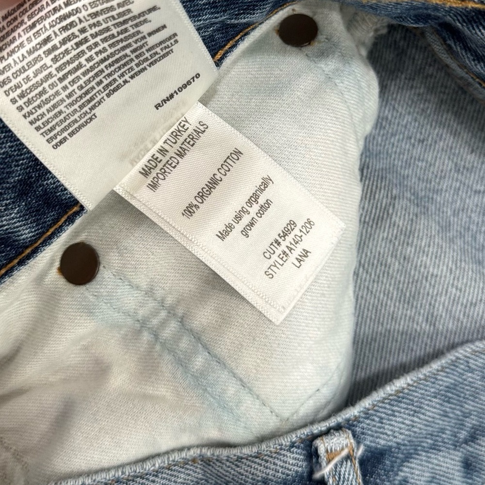 Agolde Lana Mid Rise Vintage Straight Crop Backdrop Distress Light Wash Size‎ 30 - Picture 8 of 8